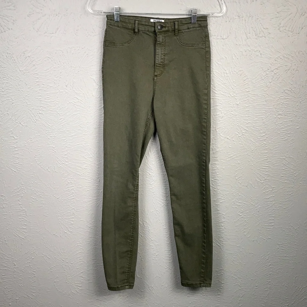 Zara Trafaluc Olive Green Skinny Jeans Size 6 - Picture 2 of 8